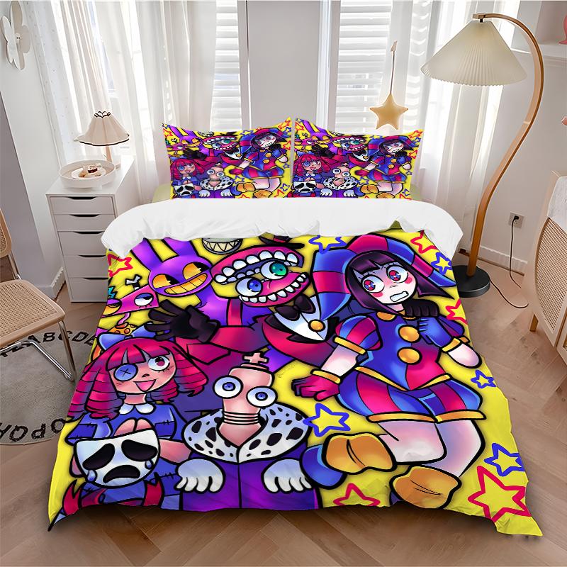 3Pcs Colorful Cartoon Characters Bedding Sets For All Sizes New 3D Printed Bed Cover Comforter Duvet Cover Pillowcase Bedroom Decoration