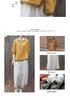Retro Cotton Linen Embroidered Round Neck T-shirt with Five-Point Sleeves - Summer Plus Size Loose Fit for Women