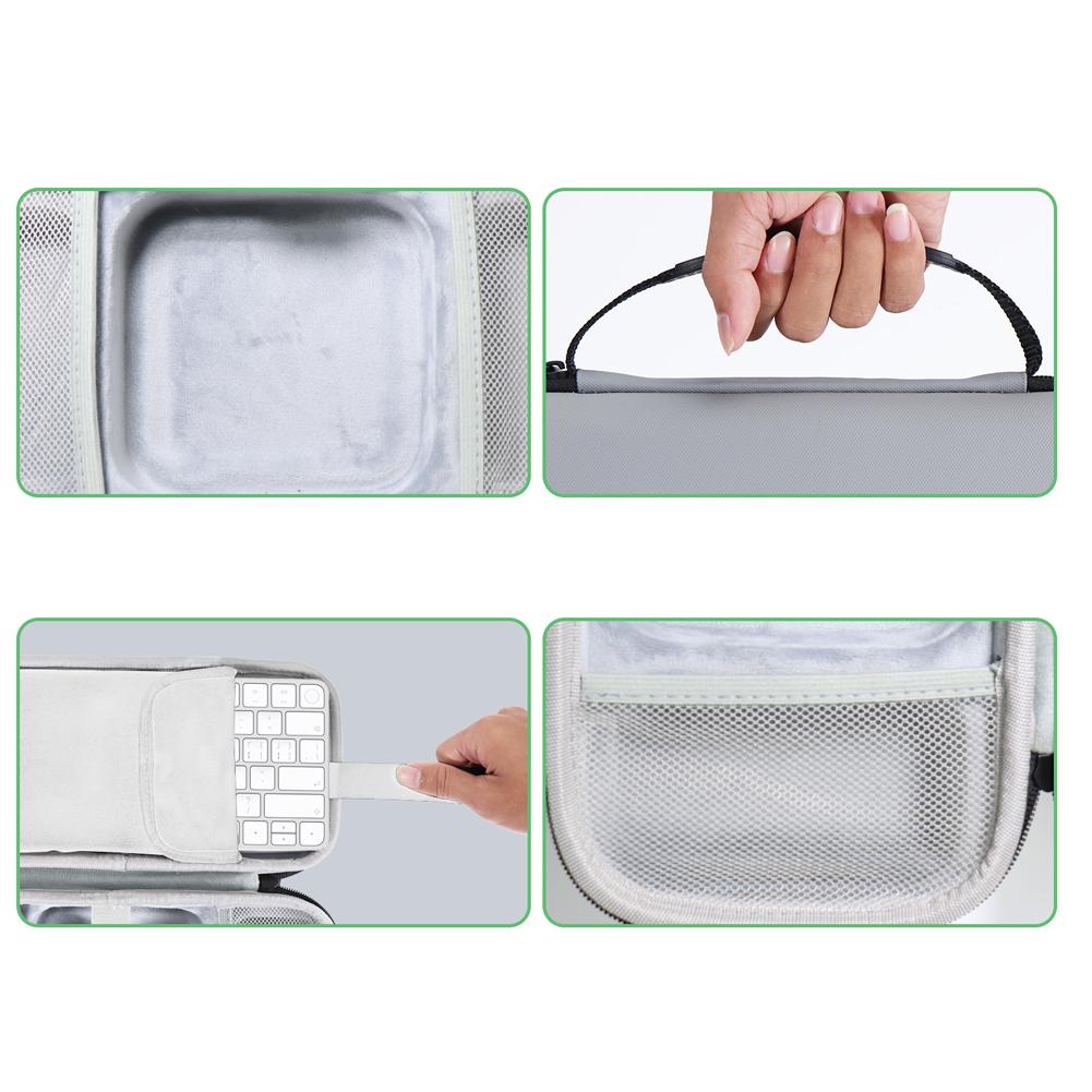 Hard Carrying Case Anti-scratch Protective Travel Handbag with Mesh Pocket Carrying Bag for Apple  Mini M4/M4 Pro Case