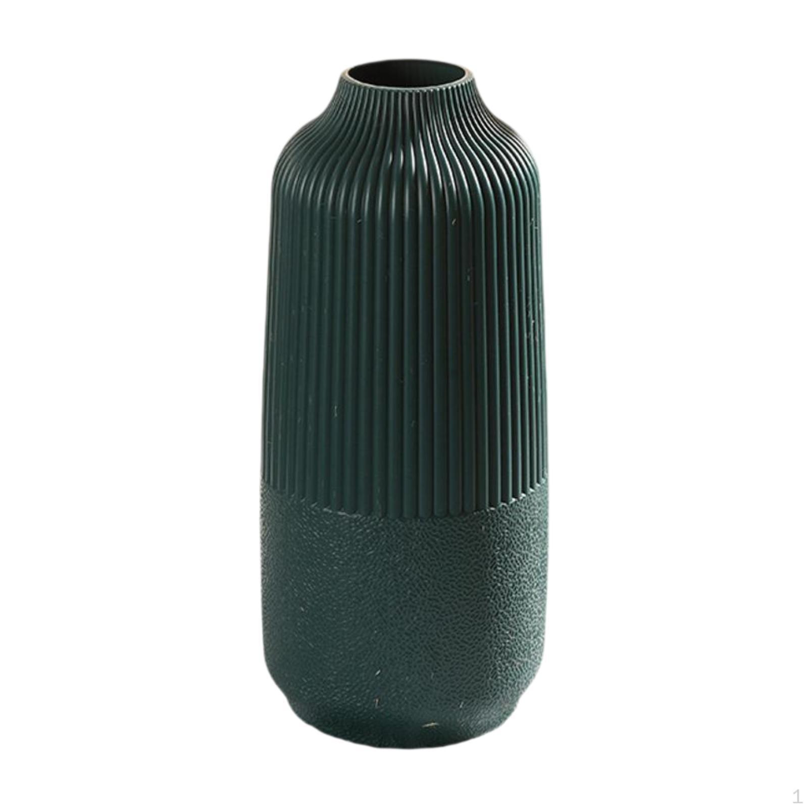 

Decorative Flower Vase Plant Container Ornament Sleek Unbreakable PP Suitable for Living Room S Green
