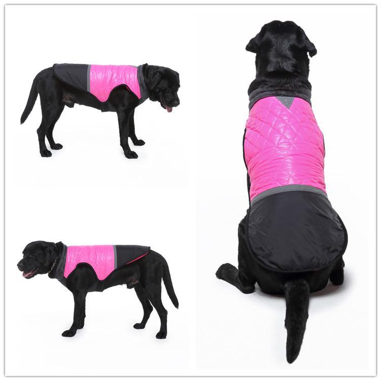 Meiqi Reflective Winter Jacket for Large Dogs - Pet Coat for Shiba Inu & Golden Retriever