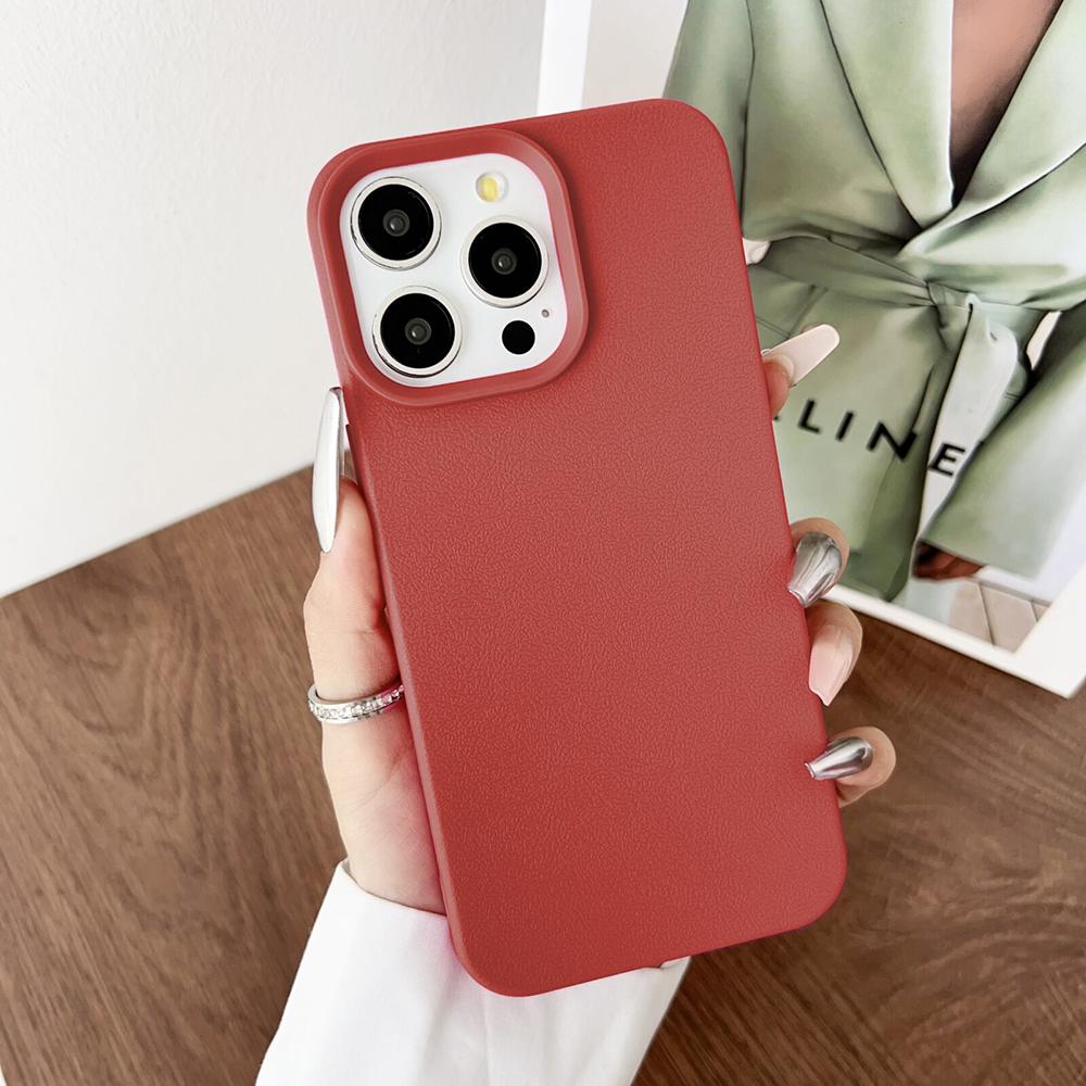 Candy Color Luxury Leather Texture Silicone Soft Case For iPhone 16 15 14 13 12 11 Pro Max Plus Matte Ultra Thin Cover Shell 16