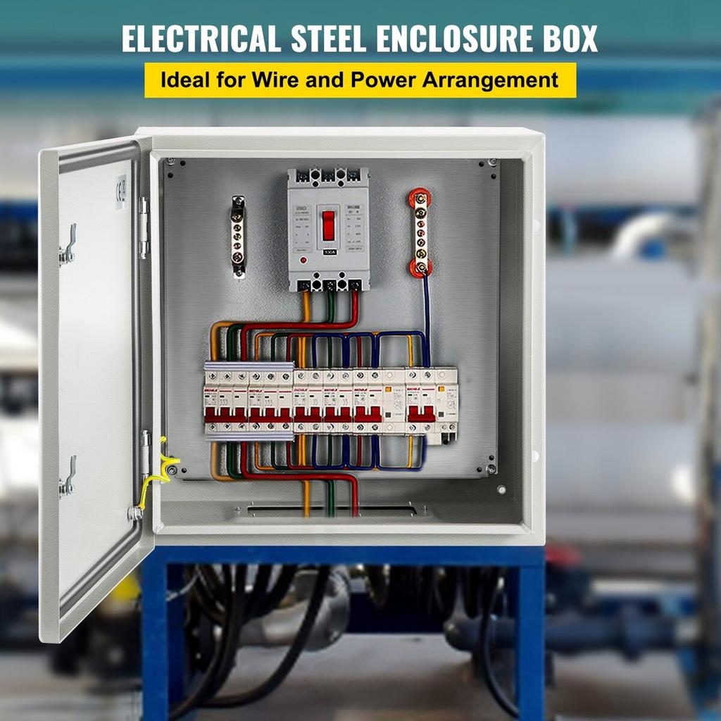 NEMA Steel Enclosure, 24 X 24 X 8'' NEMA 4X Steel Electrical Box, IP66 Waterproof & Dustproof, Outdoor/Indoor Electrical Junction Box, with Mounting