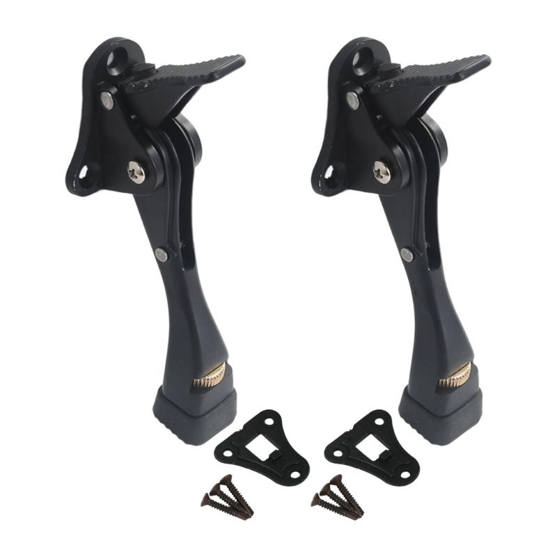 2Pcs Zincs Alloy Doorstop Adjustable Door Holder Kickdown Door Stop with Nonslip Rubber Tip Wall Protector Enduring