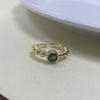 Unique Geometric Design Copper Ring For Women With Adjustable Fit And Colorful Zircon Stones