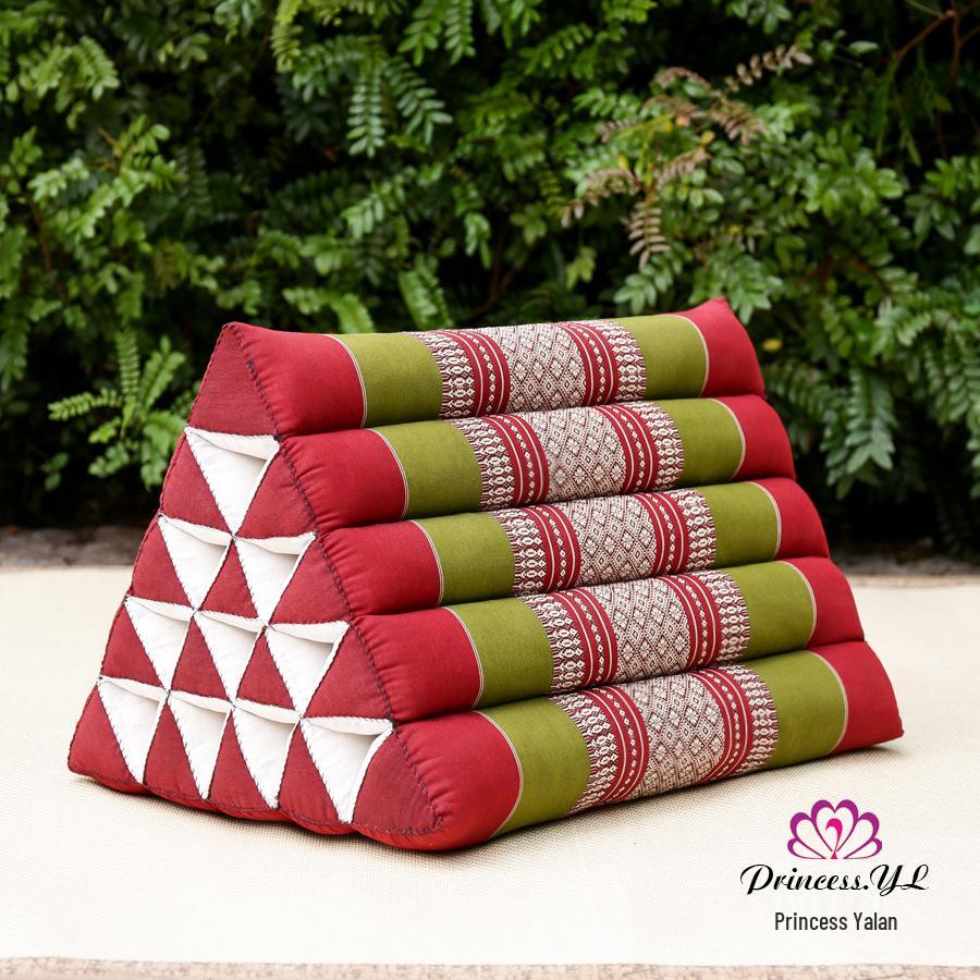 Thailand Triangle Tatami Cushion: Kapok Lumbar Pillow & Sofa Back Support.