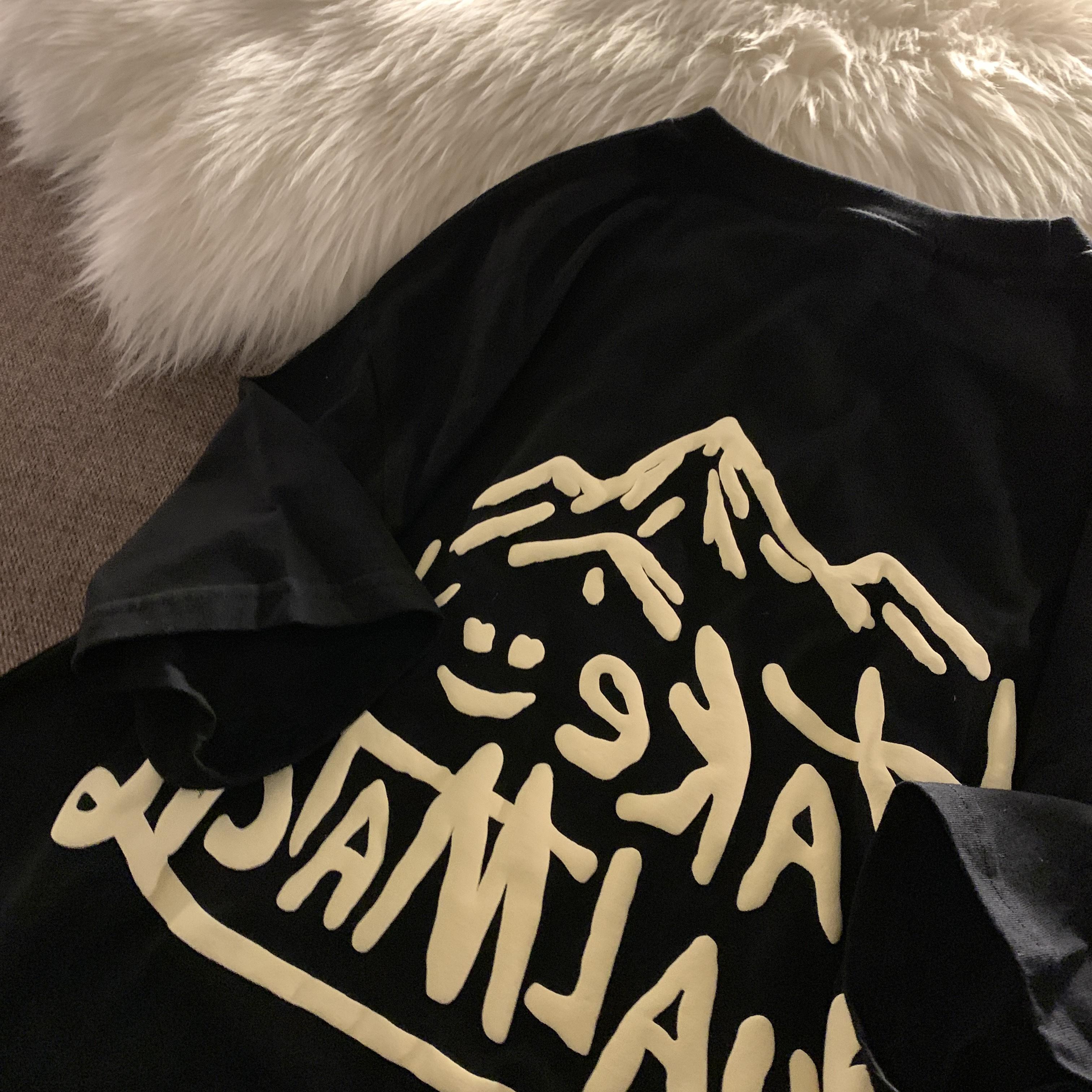 

Unique Design Sense Women s T-irt Oversize ort Sve Couple s Summer Faion Cotton round Ne Print Casual Top 4XL