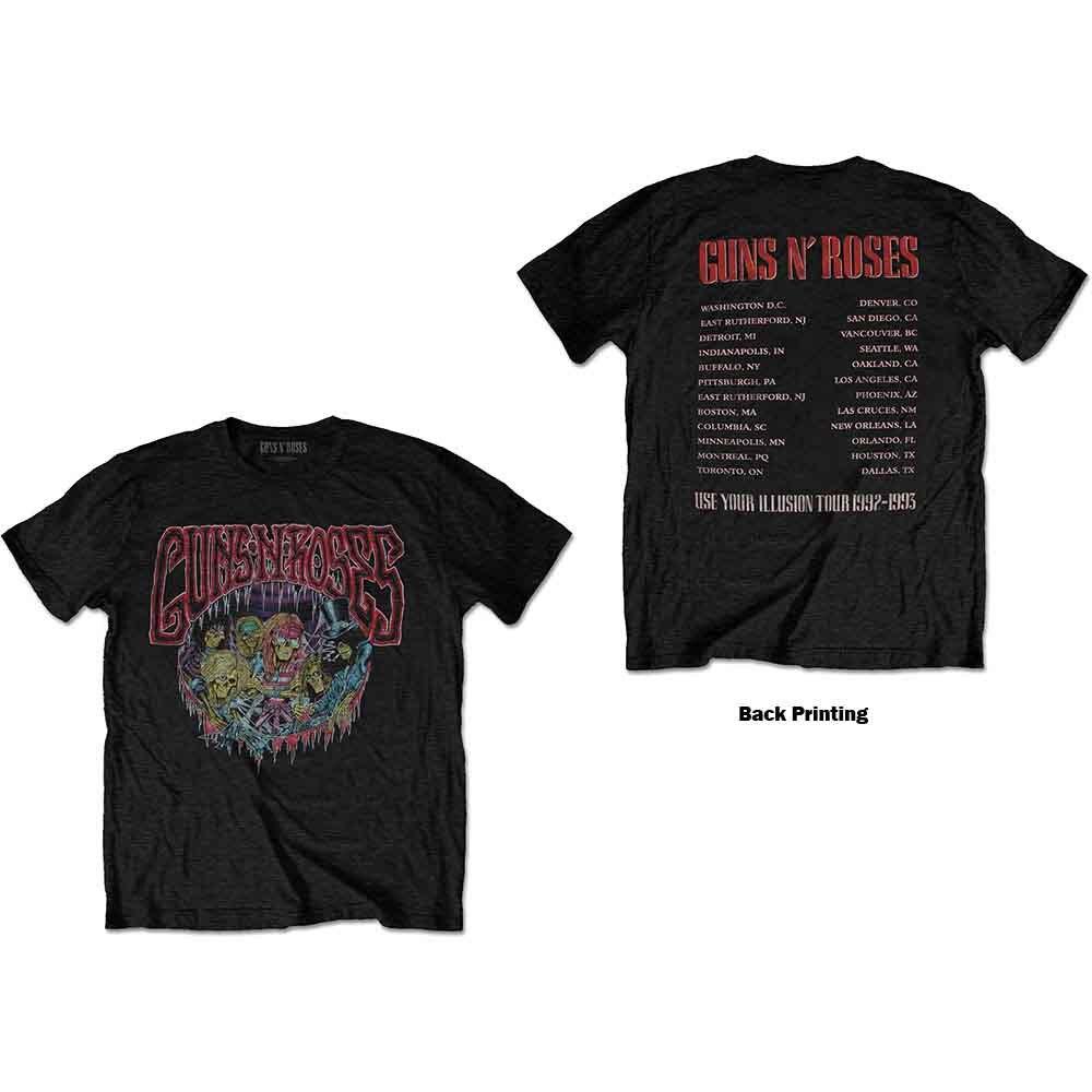 Guns N' Roses Illusion Tour T-Shirt Black New Unisex T-Shirt