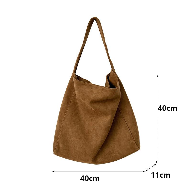 Yogodlns Zamszowa torba tote dla kobiet Jesień Zima Matowa Casualowa Duża pojemność Do dojazdów Torby na ramię Vintage Jednolita Wszechstronne torebki
