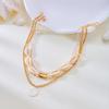 Bohemian Multi-layer Starfish Shell Pendant Necklace for Women Beach Imitation Pearl Metal Beads Choker Neck Chain Party Jewelry