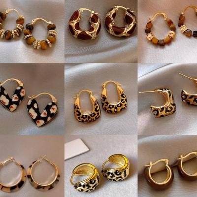 Orecchini a lobo Occhio di Tigre Y2K: Moda di Lusso, Elegante, Versatile