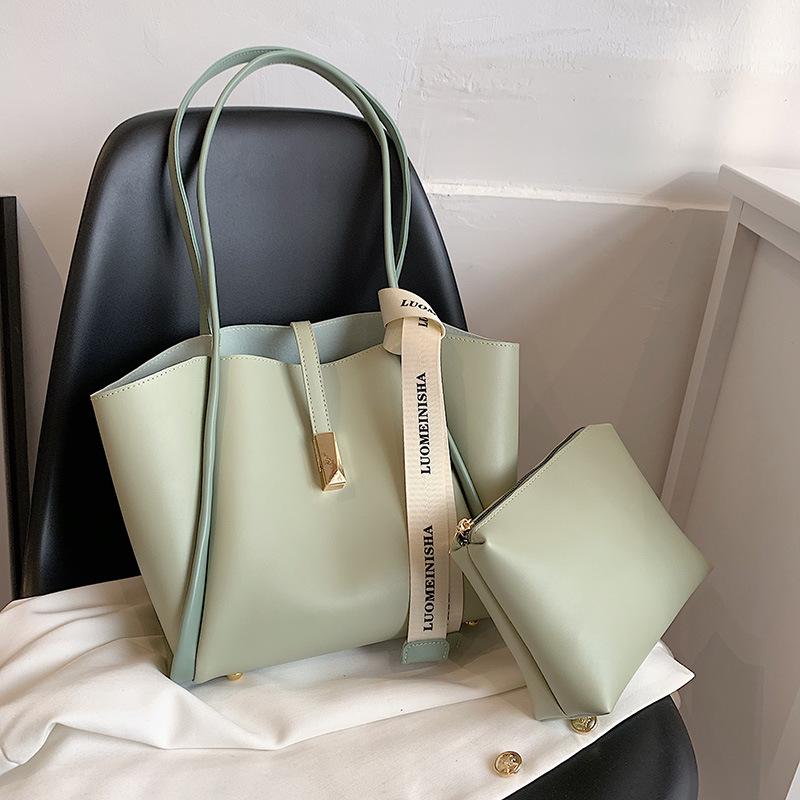 

Large Capacity Bag Women s New Versatile Shoulder Bag Class Commuter Tote Bag зелений