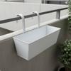 Rectangular Metal Hanging Planter Weather Resistant Railing Space Saving