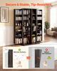 Media Storage Cabinet, 6-Tier DVD Shelf Organizer, 610 X 368 X 1270 Mm Multimedia Storage Organizer for CDs, DVDs, Books, Games, CD Shelf for Living