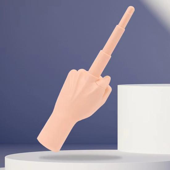 Telescopic Middle Finger Toy Funny Stress Relief Decompression Portable Gravity Finger Toy Prank Prop Kids Adults Birthday Gift