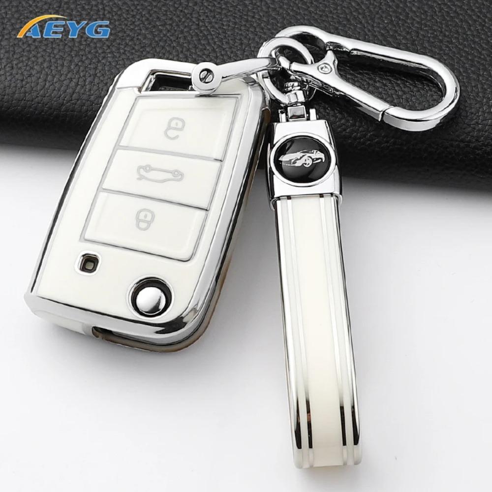 For VW Volkswagen Golf 7 MK7 Tiguan MK2 for SEAT Ateca Leon FR 2 Ibiza for Skoda Octavia Car Key Case Cover Interior Accessories