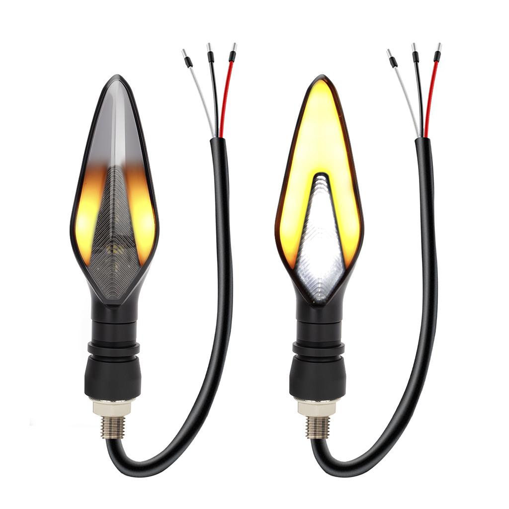 2PCS Motorcycle LED Turn Signal Lamp Warning Blinker Rear Tail Lights  Indicator Lights Dual Color DRL Running Light Universal