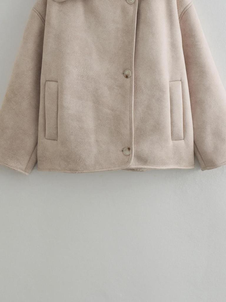 ZA Women's Suede Coat: European & American Style, Thick, Warm, All-Match Jacket for Autumn/Winter, 565-9