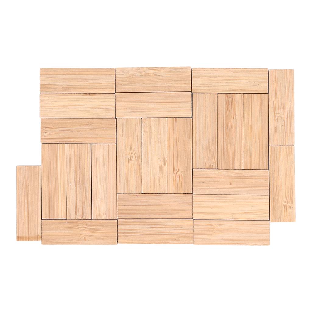 24pcs Dollhouse Floorboard Bamboo Rectangular Elegant Dollhouse Miniature Flooring Decoration Accessory