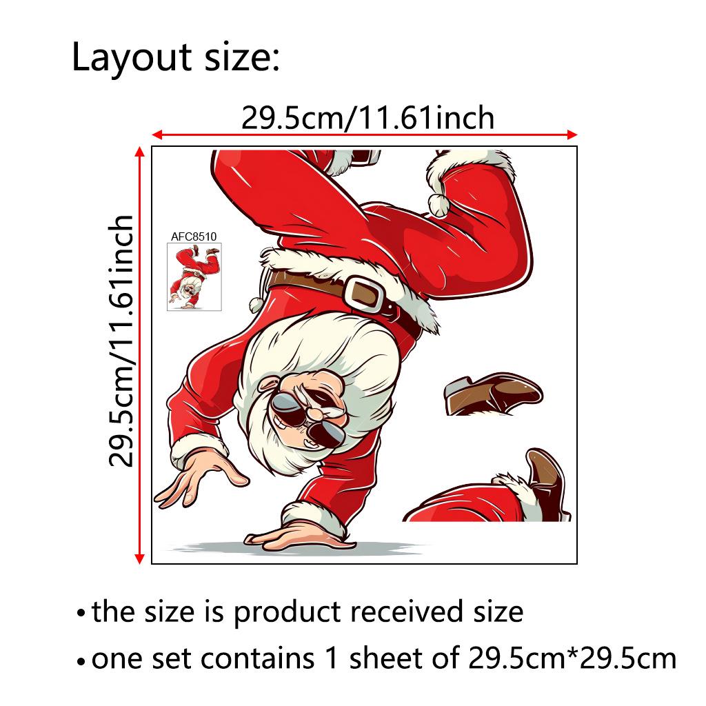 Santa Claus PVC Toilet Sticker - Self-Adhesive Christmas Bathroom Decoration (Model AFC8507)