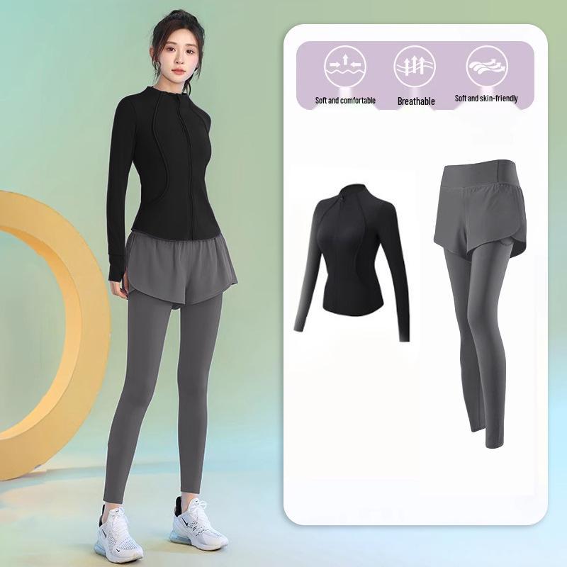 2025 Women's Slimming Morning Run Yoga Set - Long Sleeve Quick-Dry Fitness Outfit