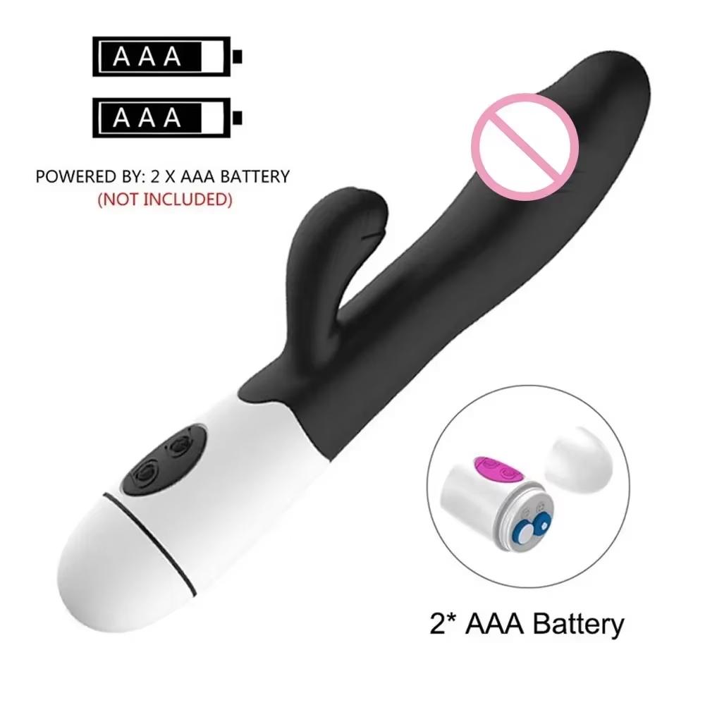 Rabbit Vibrator for Women Vagina G-Spot Vibrator Clit Nipples Stimulator Female Masturbation Battery Powered Sex Toys for Women