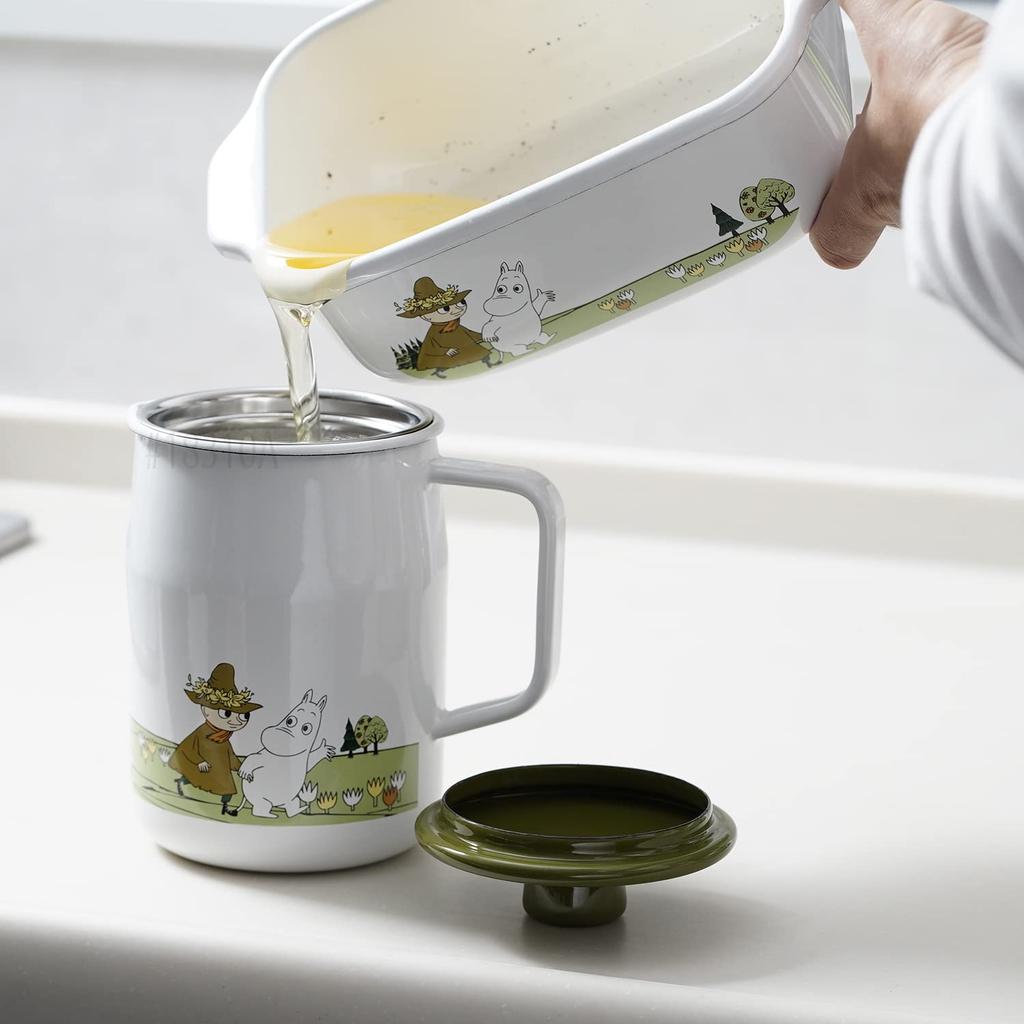 Fuji Enamel Oil Pot, 1.1L, Moomin Olive Design, MTG-OP1.1L