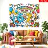 2D Flat Banner, 1 Piece, Cartoon Style 6/7th Birthday Theme Party Banner Background, Polyester, Birthday Cake
