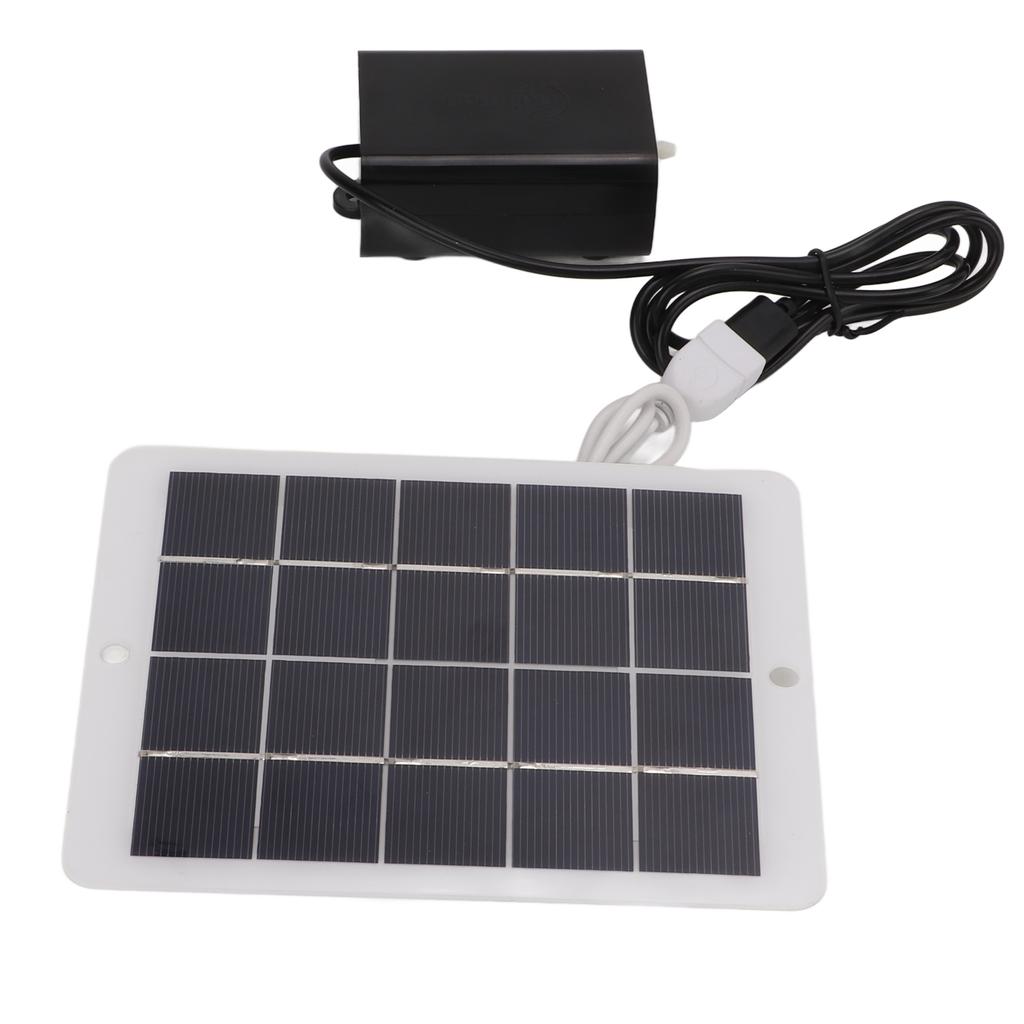 Solar Oxygen Pump Output Interface 3W5V Portable Solar Oxygen Aerator for Traveling Camping Cycling