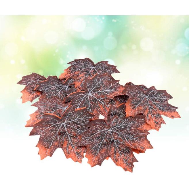 POPETPOP Reptile Plants for Terrarium : 12Pcs Artificial Maple Leaves Terrarium Plants Reptile Fake Plant Habitat Decor for Snake Lizard Frog Bearded