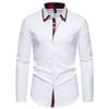 Men's Plaid Contrast Triangle Neck Long Sleeve Shirt Casual Shirt