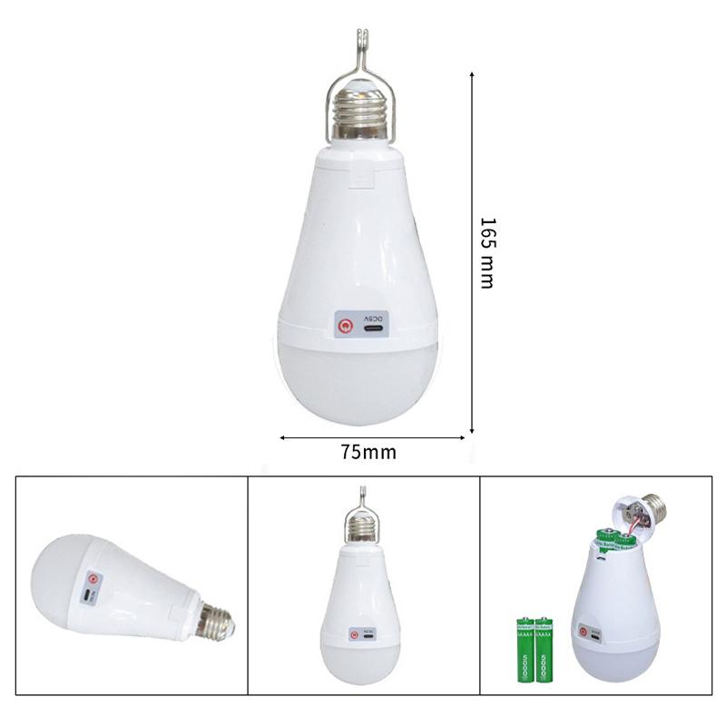 Flicker-Free Led Bulb Light Portable 20W 30W Emergency Bulb Courtyard Outdoor Bulb Power Failure Emergency