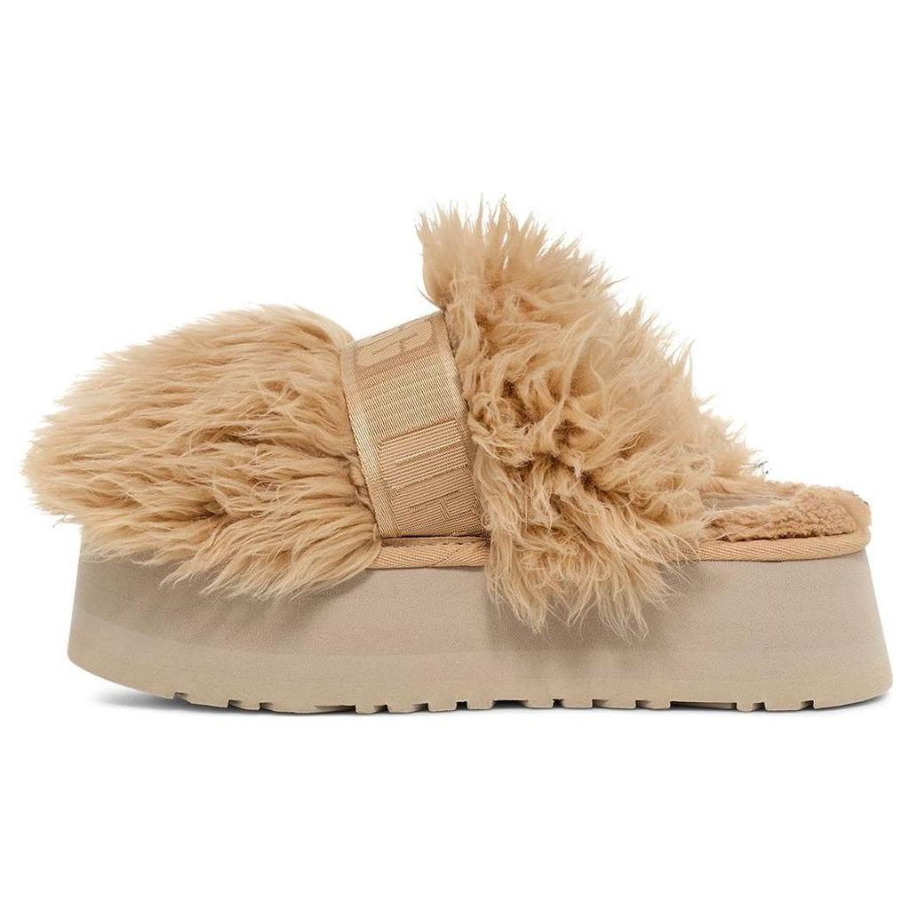 UGG Solid Color Closed Toe Casual Fur Slippers Women Slippers Oatmeal-White 1131974-OATT