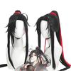 The Untamed Anime Wei Wuxian Youth Cosplay Wig - Black Single Ponytail Braid