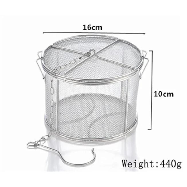 Big Stainless Steel Fine Mesh Strainer Gravy Soup Taste Spice Box Basket Brine Hot Pot Slag Separation Colander Strainers Basket
