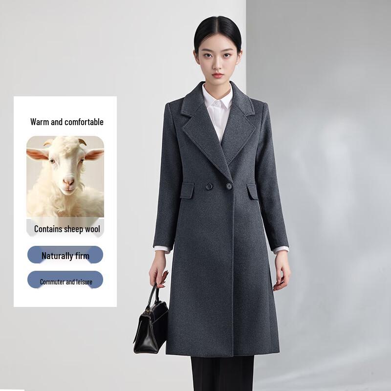 Trolman Women s Elegant Wool Blend Overcoat L