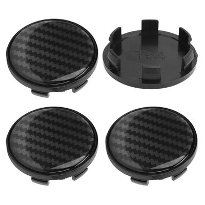 Set of 4 Wheel Center Caps, Center Hub Cap Covers, 54mm Outer Diameter, 49mm Inner Diameter, Universal for Automotive Hub Protection, Carbon Pattern