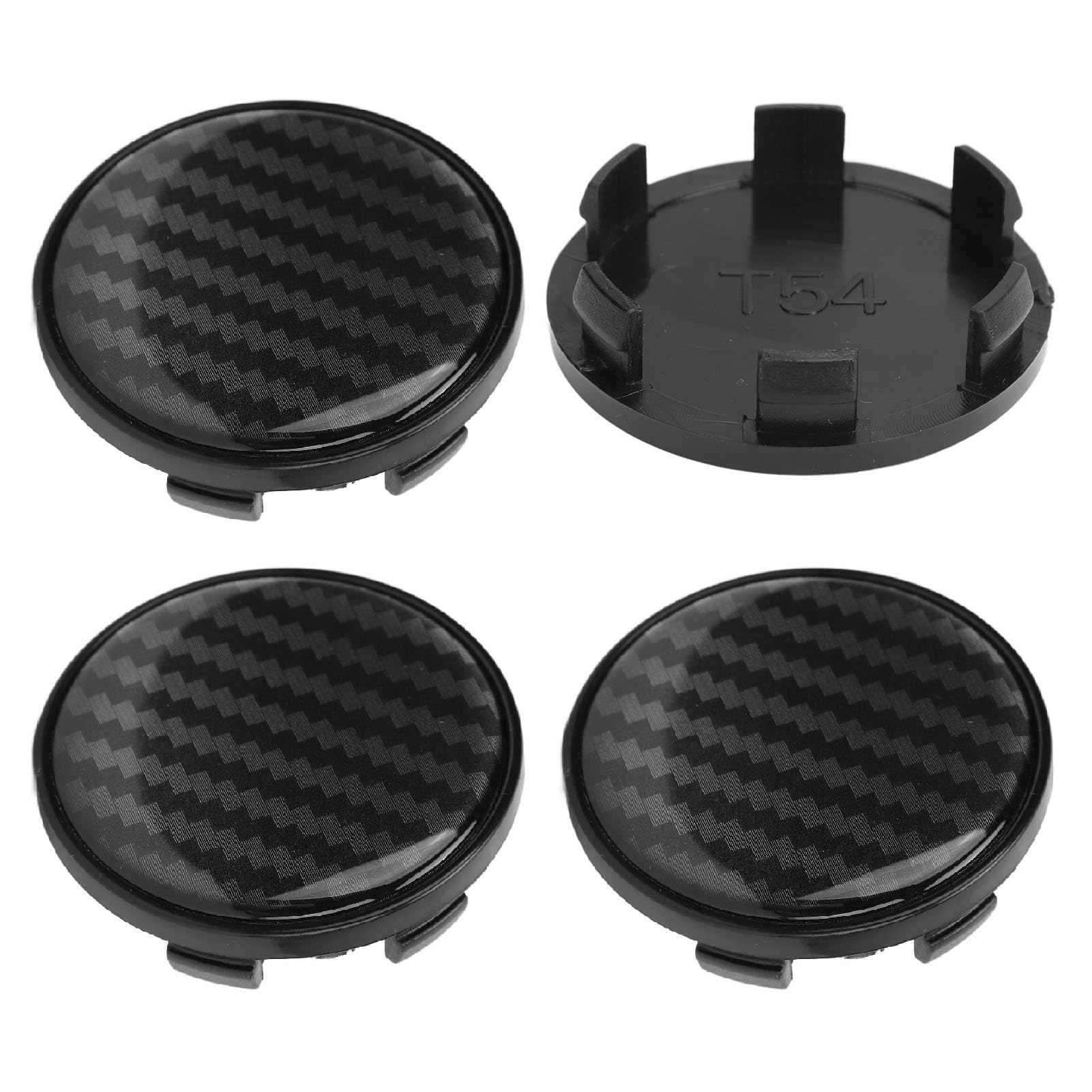 

Set of 4 Wheel Center Caps, Center Hub Cap Covers, 54mm Outer Diameter, 49mm Inner Diameter, Universal for Automotive Hub Protection, Carbon Pattern