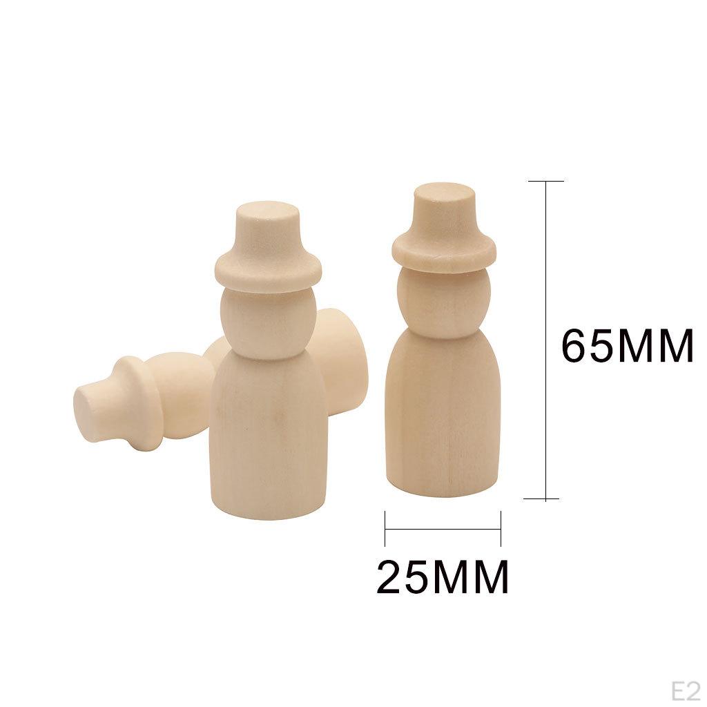 Wooden Peg Dolls (65mm) Unfinished People Small Family Crafts Baby Toys