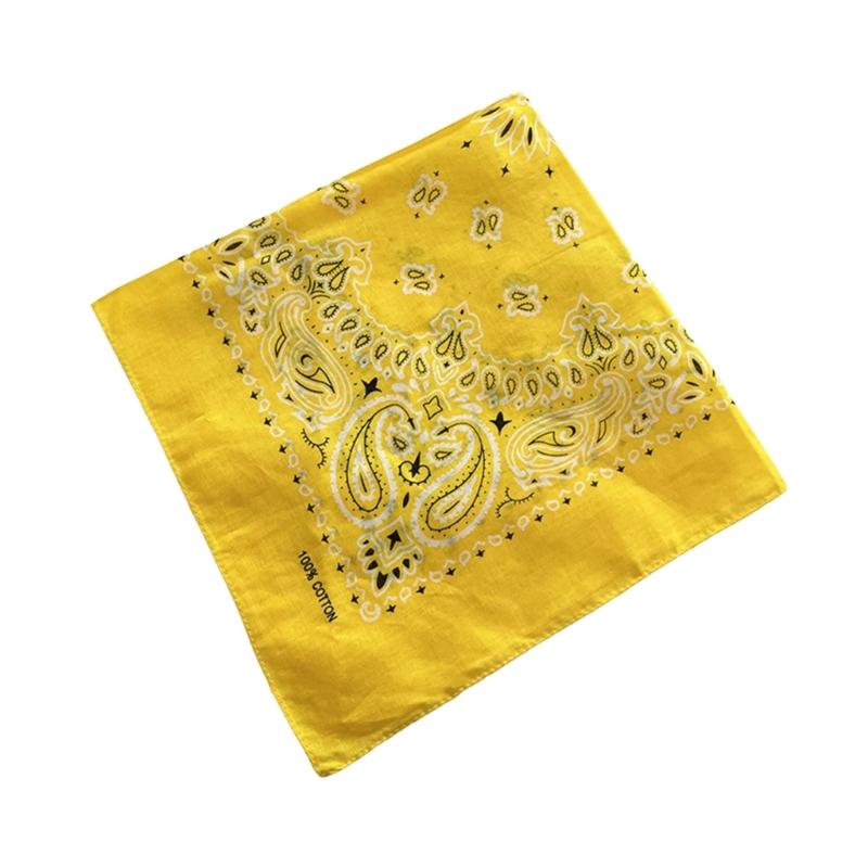 Square Cotton Cashew Flower Print Bandana Unisex Head Wrap Decorative Head Scarf For HipHop Dancing and Street Wear