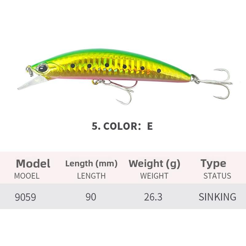 ABS Lure Fishing Bait Long-Cast Sinking Minnow Artificial Hard Bait 263g/90mm Freshwater Sea Shore Fishing Snakehead