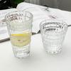 Embossed Wicker Glass Cup for Women - High Borosilicate Drinking Glass for Milk, Coffee, and Beverages.