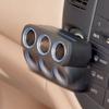SEIWA Car Interior Supplies Illuminated Socket 3F 3-Socket Matte Black