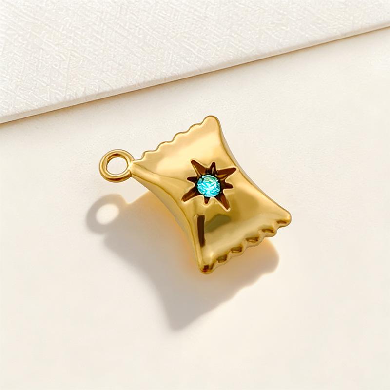 Gold Retention Micro-inlaid Diamond Charm Pendants: Star, Moon, Heart & Water Drop Designs
