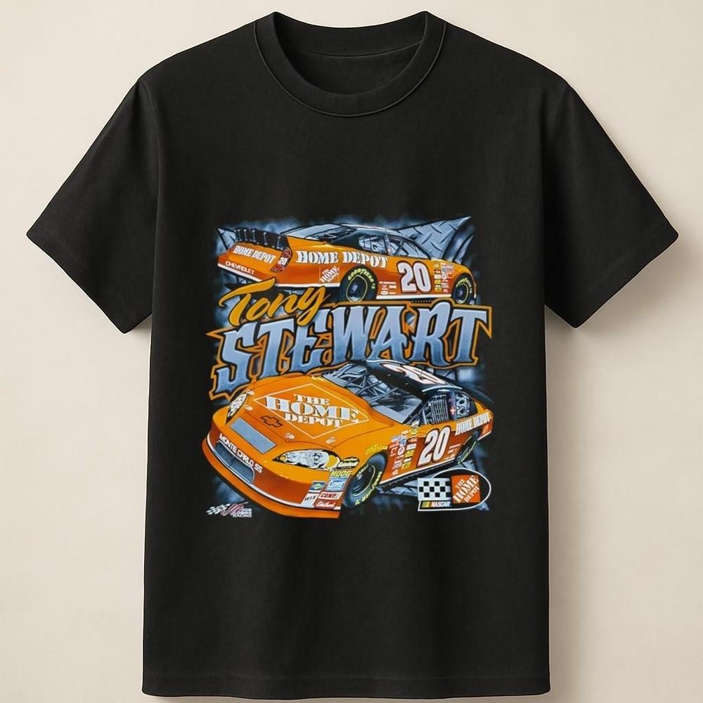 Tony Stewart NASCAR Legend Orange Car Retro Racing Graphic T Shirt Unisex T-Shirt XL