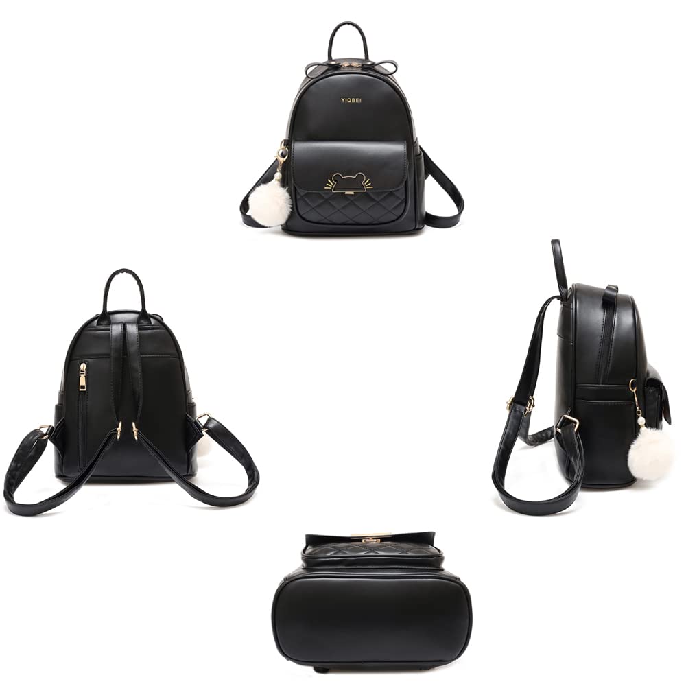 [zhongningyifeng] Women's Backpack, Girls' Leather, Cute, Large Capacity, Cat Metal Fittings
