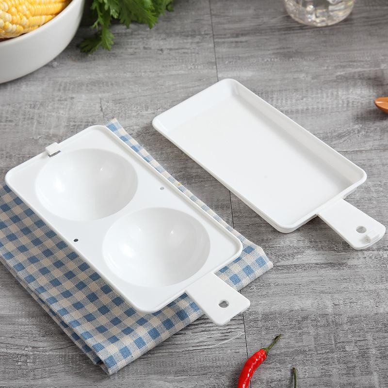 Microwave Eggs Poacher,Double-Cup Egg Boiler,Kitchen Gadget,  Spring Egg Mold ,Cooking Tools,Clear Water Lotus Egg Maker