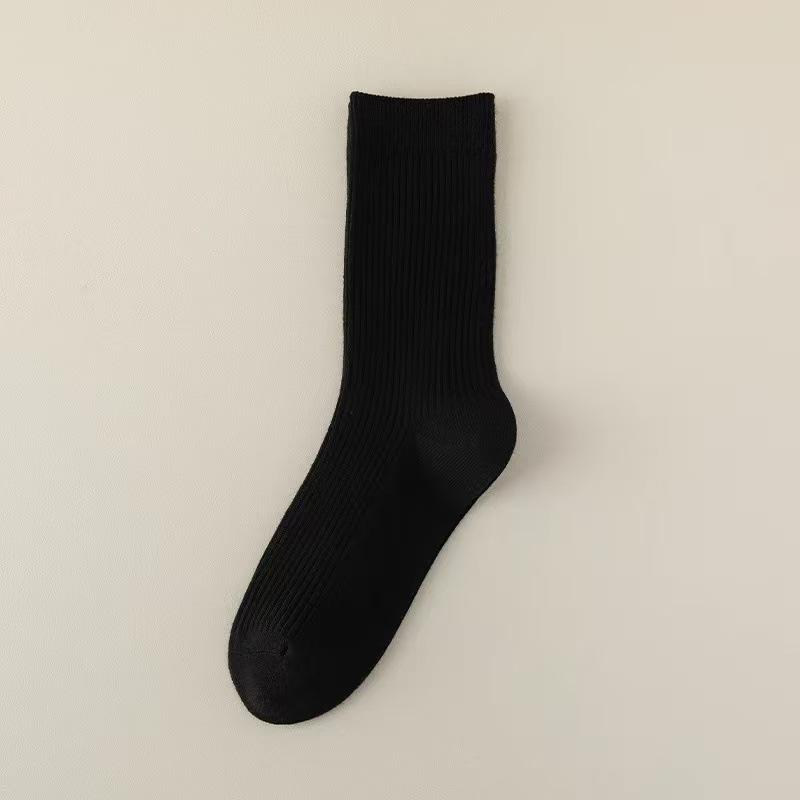 Kids Autumn Winter Retro Coffee Tube Socks,Basic Solid Boneless Stackable Socks,Korean Sweat‑Absorbing Versatile Cotton Socks