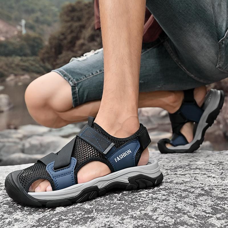 New Leather Mens Casual Shoes Summer Men Sandals Outdoor Men Leather Sandals for Men Beach Shoes Roman Shoes Plus Size 38-45