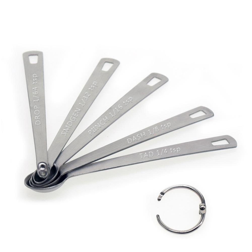 Kjøkken Måleskjeer Verktøy 10,5cm 5 stk Sett Måling i Rustfritt Stål